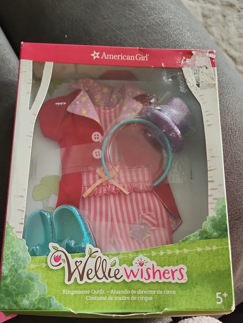 The 2018 American Girl Wellie Wishers Ringmaster Outfit is a retired peice